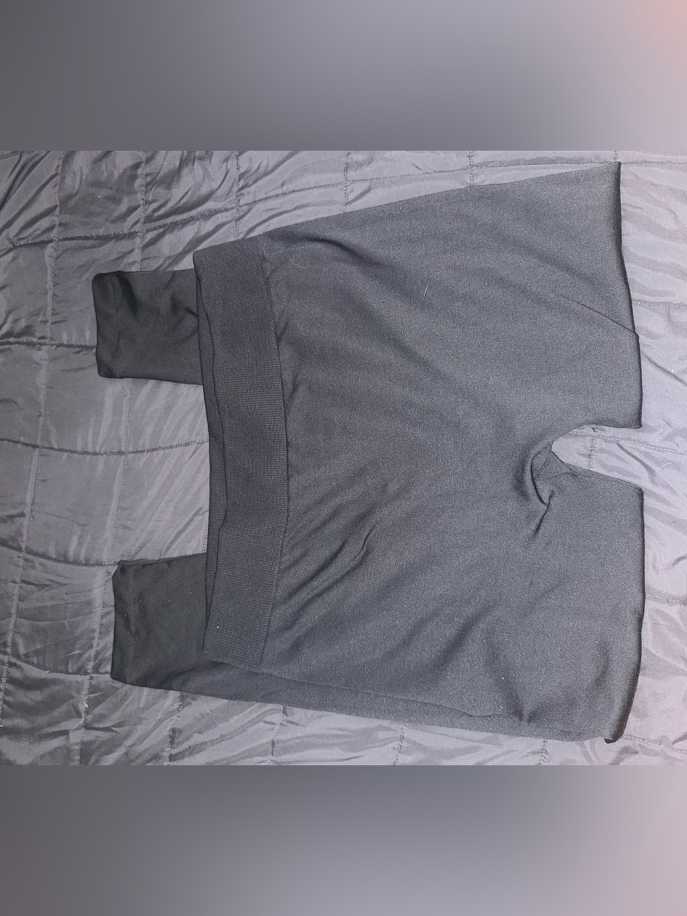 HUE Charcoal Gray High-Rise Leggings with Wide Waistband